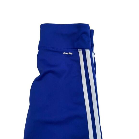 XS Adidas Blue Climalite Athletic Running Leggings White Trim - Picture 4 of 6